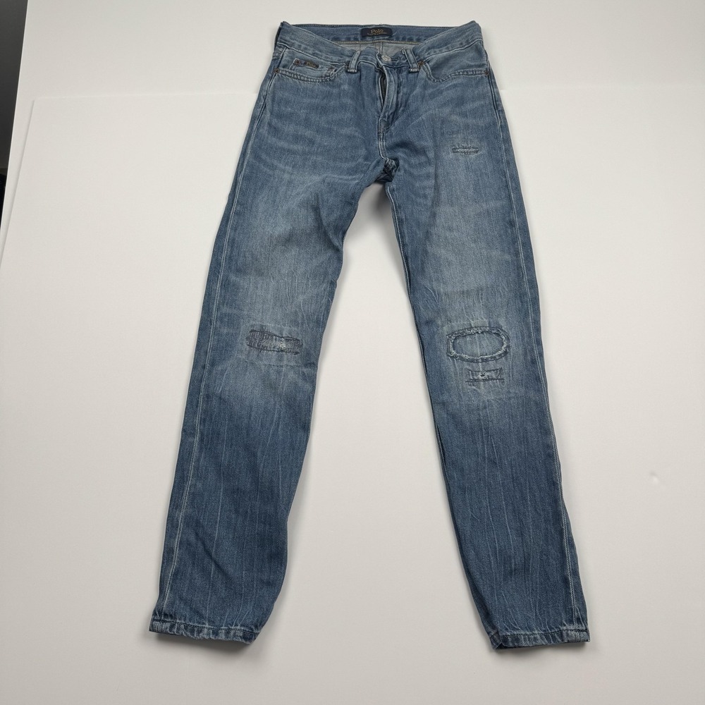 Polo Ralph Lauren Jeans Boys 12 (25x25) Blue Sullivan Slim Distressed Patch Kid